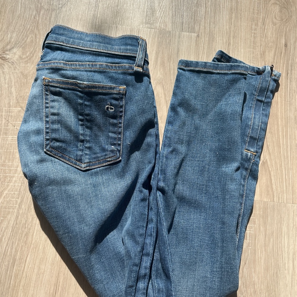 Rag and bone skinny zip crop Denium jeans